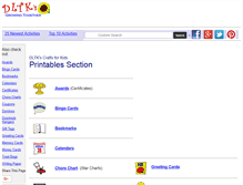 Tablet Screenshot of dltk-cards.com